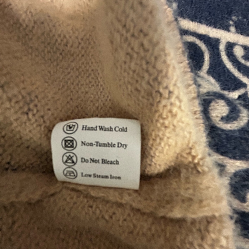 Navy and Beige Wagara Patchwork Patterned oversiz… - image 5